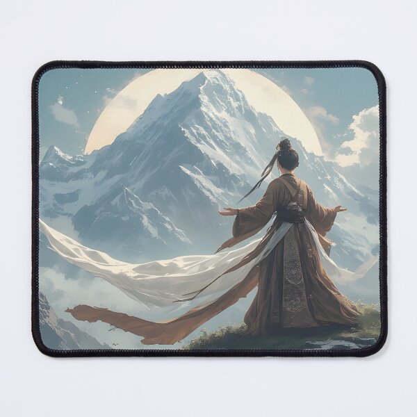 Item preview, Mystical Mountain Moon — Epic Spiritual Fantasy Art designed and sold by Schoenenwald — Art Japonais, Zen & Nature.