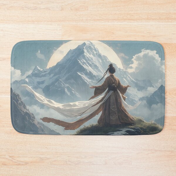 Aperçu de l'œuvre Mystical Mountain Moon — Epic Spiritual Fantasy Art créée et vendue par Schoenenwald - Illustrations Uniques et Originales.