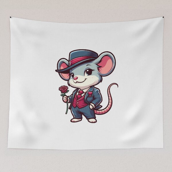 Item preview, Funny Mouse Romantic Gentleman Cute Valentine Design designed and sold by CyfroweMysli.