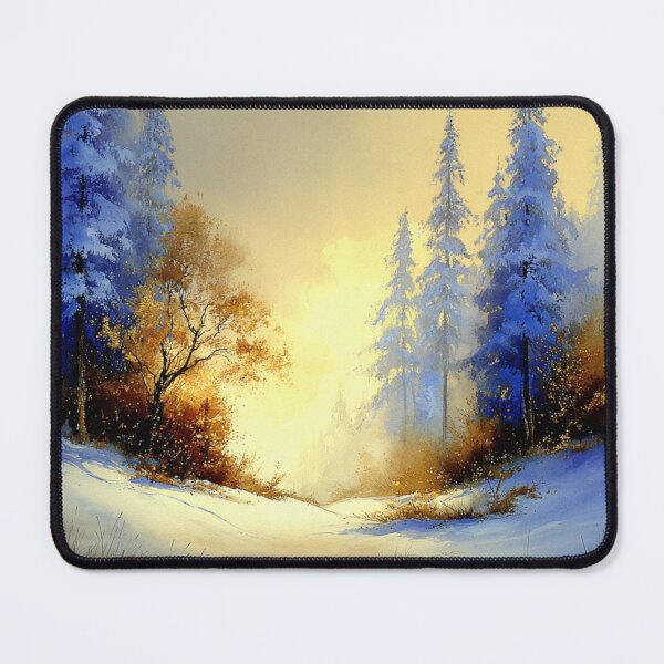 Item preview, Winter Forest Morning Glow Watercolor designed and sold by AquamaraArt.