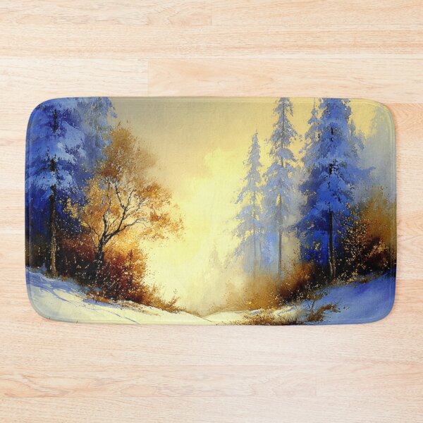 Item preview, Winter Forest Morning Glow Watercolor designed and sold by AquamaraArt.