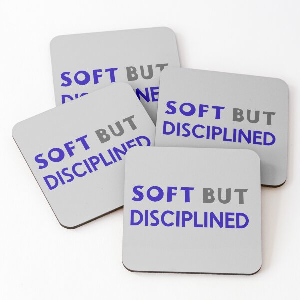 Item preview, Soft but Disciplined – Bold Blue Aesthetic Quote designed and sold by alaa9898.