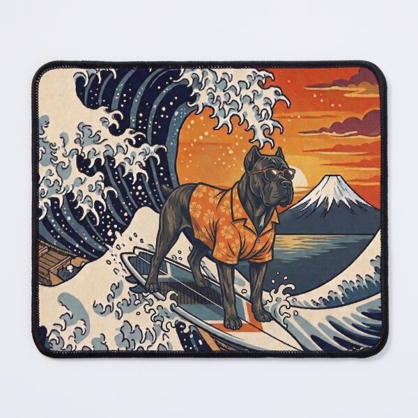 Item preview, Funny Cane Corso Surfer Kanagawa Wave Japanese Sunset Vintage Mom Dad Kids designed and sold by FurryHavenPH.