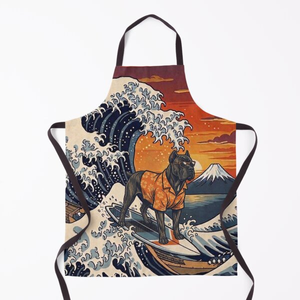 Item preview, Funny Cane Corso Surfer Kanagawa Wave Japanese Sunset Vintage Mom Dad Kids designed and sold by FurryHavenPH.