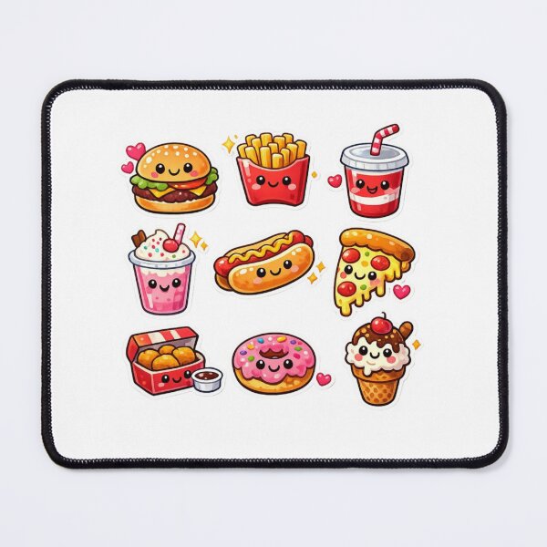 Item preview, Kawaii Fast Food Friends Cute Snack Doodle Set designed and sold by New Art.