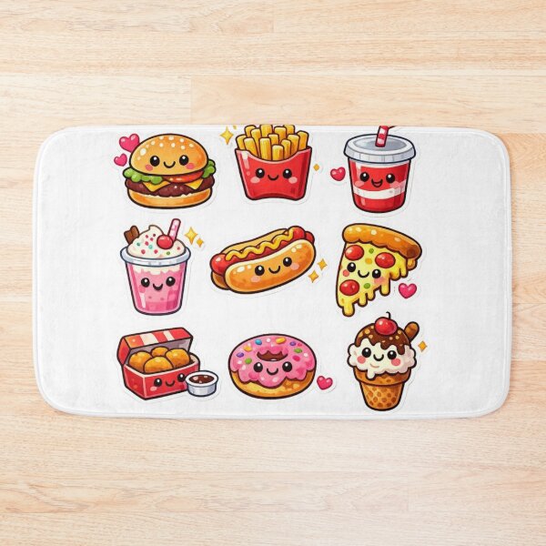 Item preview, Kawaii Fast Food Friends Cute Snack Doodle Set designed and sold by New Art.