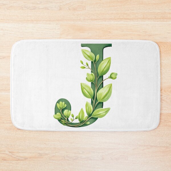 Item preview, Green Leaf Letter J - Elegant Botanical Monogram Art Print designed and sold by DesignArtist.ia.
