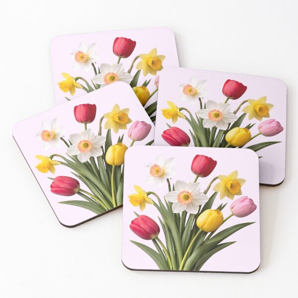 Item preview, Yellow White Red Spring Tulip Daffodil Bouquet Shapes Mania designed and sold by Shapes-Mania.