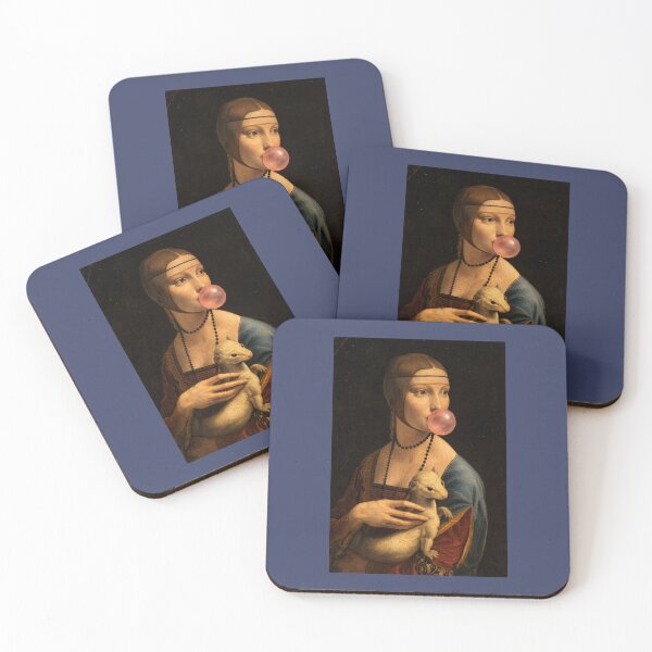 Item preview, Bubble of Indifference – Lady with Ermine Bubblegum – Funny Renaissance Painting designed and sold by Pupy-Preppy-Pop.