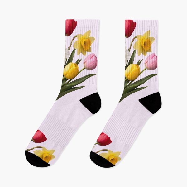 Item preview, Yellow White Red Spring Tulip Daffodil Bouquet Shapes Mania designed and sold by Shapes-Mania.