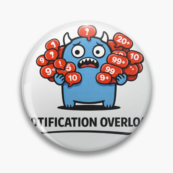 Item preview, Notification Overload Funny Design – Social Media Stress Meme, Phone Addiction Humor, Digital Life Anxiety, Funny Sticker PNG designed and sold by ZYNORAworld.