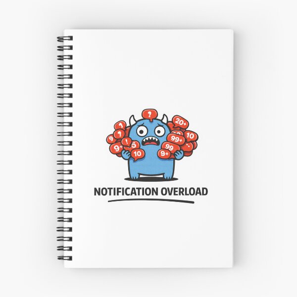 Item preview, Notification Overload Funny Design – Social Media Stress Meme, Phone Addiction Humor, Digital Life Anxiety, Funny Sticker PNG designed and sold by ZYNORAworld.