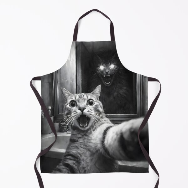 Artikelvorschau, Gruseliges Katzen-Selfie im Spiegel – Lustige Horror-Katzen-Meme-Ästhetik entworfen und verkauft von disha-prints.