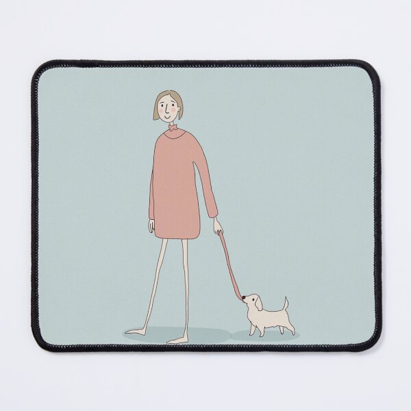 Item preview, Girl Walking Dog designed and sold by TinyWarmThing.