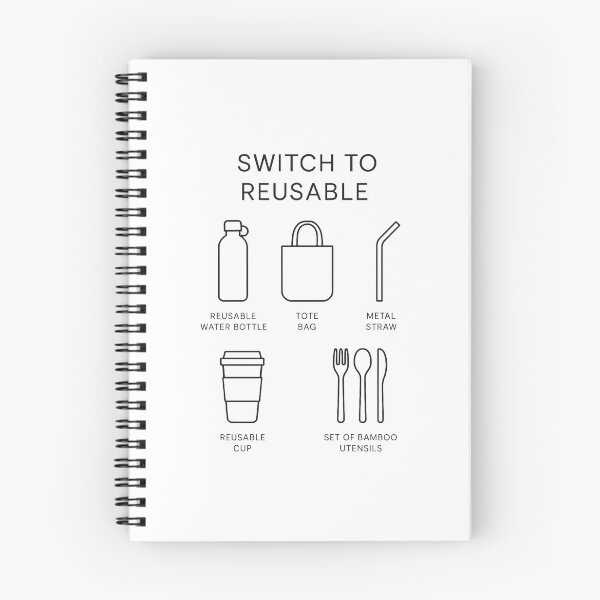 Item preview, Switch to Reusable — Zero Waste Plastic Free Grid Icons T-Shirt designed and sold by PrintOrbitLab.