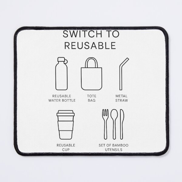 Item preview, Switch to Reusable — Zero Waste Plastic Free Grid Icons T-Shirt designed and sold by PrintOrbitLab.