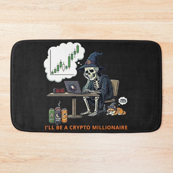 Item preview, I’ll Be a Crypto Millionaire – Funny Crypto Trader Skeleton Design designed and sold by Conviction studio.