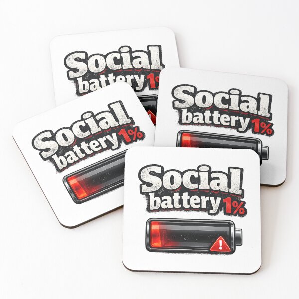 Item preview, Social Battery Almost Empty designed and sold by AlvelinaCP.