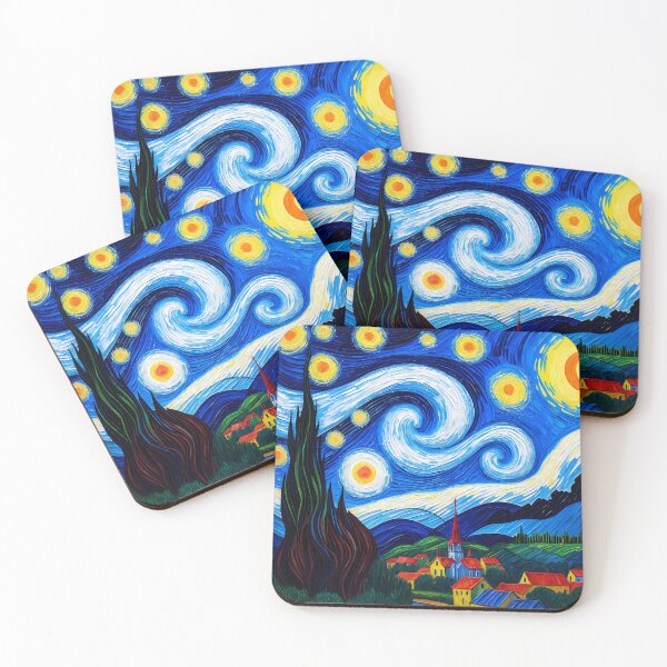 Item preview, Psychedelic Starry Night - Neon Van Gogh Aesthetic Art designed and sold by Lucid Dream Pixel.