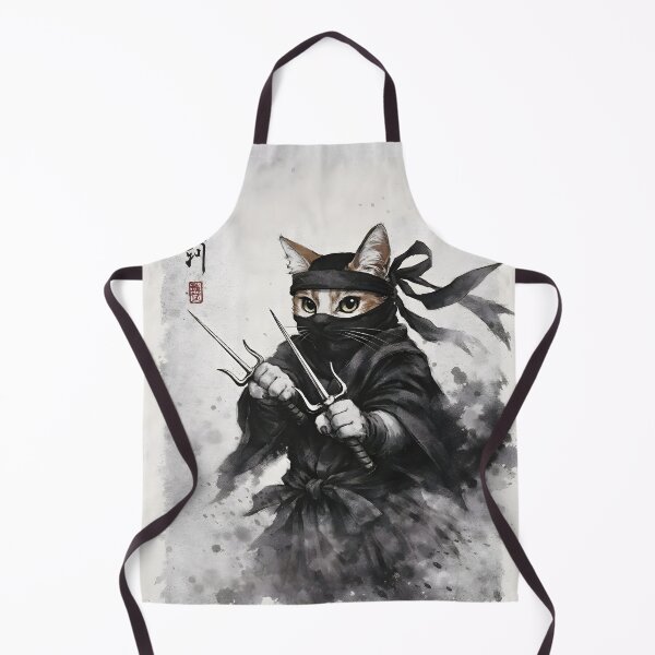 Item preview, Ninja Cat Warrior – Japanese Ink Style Samurai Cat Art designed and sold by disha-prints.