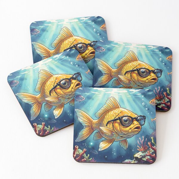 Item preview, Goldfish with Glasses Underwater designed and sold by Serene Strokes Art.