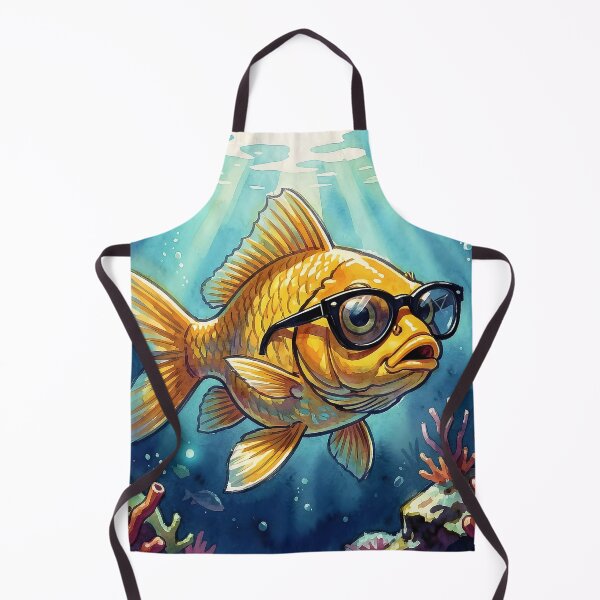 Item preview, Goldfish with Glasses Underwater designed and sold by Serene Strokes Art.