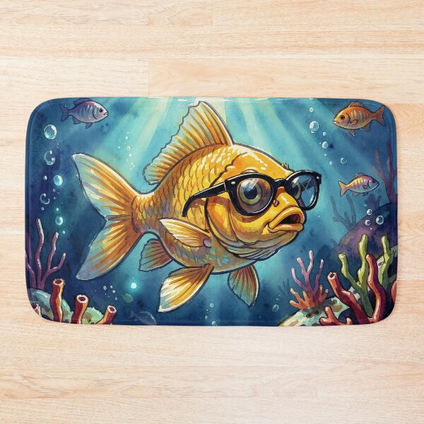 Item preview, Goldfish with Glasses Underwater designed and sold by Serene Strokes Art.