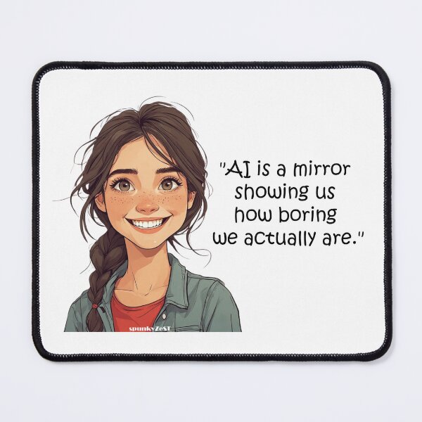 Item preview, "AI is a mirror showing us how boring we actually are." - Pia @ spunkyZeST designed and sold by spunkyZeST.