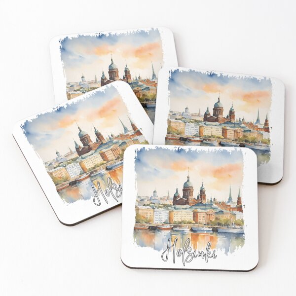 Item preview, Watercolor of Helsinki, Helsinki landscape designed and sold by Dressyourflag.