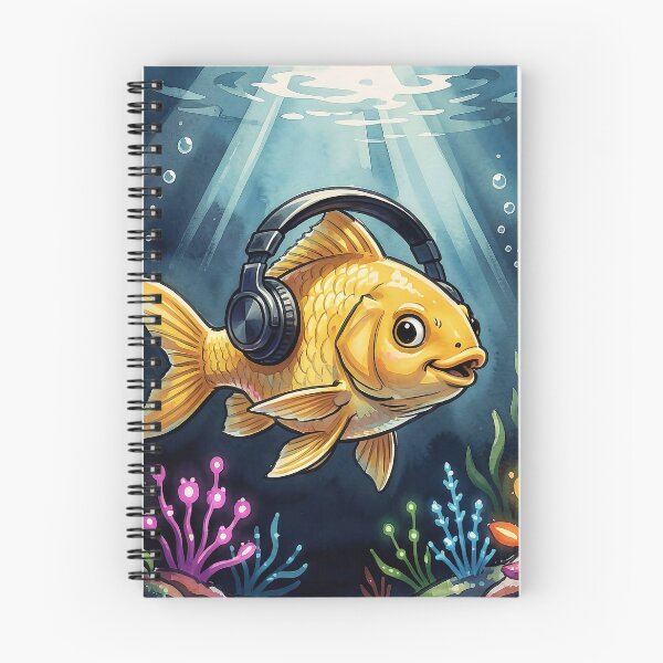Item preview, Goldfish Listening to Music designed and sold by Serene Strokes Art.