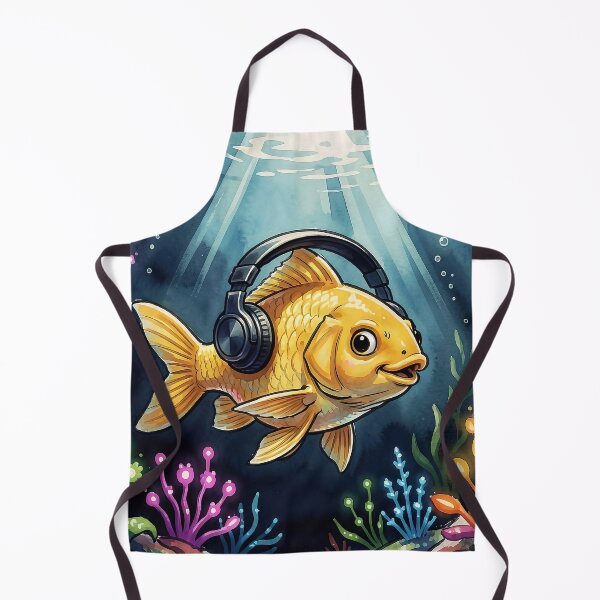 Item preview, Goldfish Listening to Music designed and sold by Serene Strokes Art.