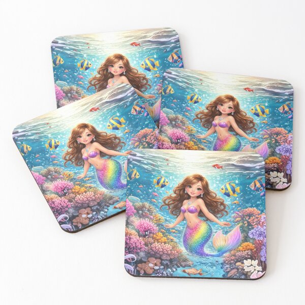 Item preview, Rainbow Mermaid Birthday Magic | Underwater Fantasy Celebration Art designed and sold by Edenglow Prints & Peculiars.