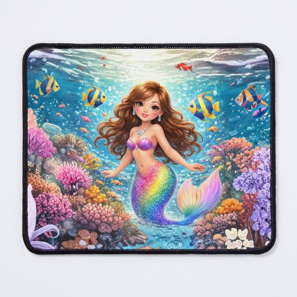 Item preview, Rainbow Mermaid Birthday Magic | Underwater Fantasy Celebration Art designed and sold by Edenglow Prints & Peculiars.