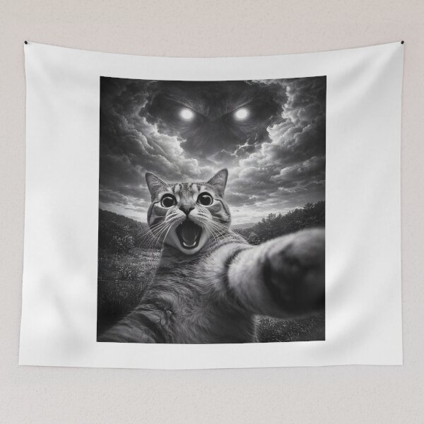 Item preview, Sky Monster Cat Selfie – Creepy Funny Horror Cat Meme Aesthetic designed and sold by disha-prints.