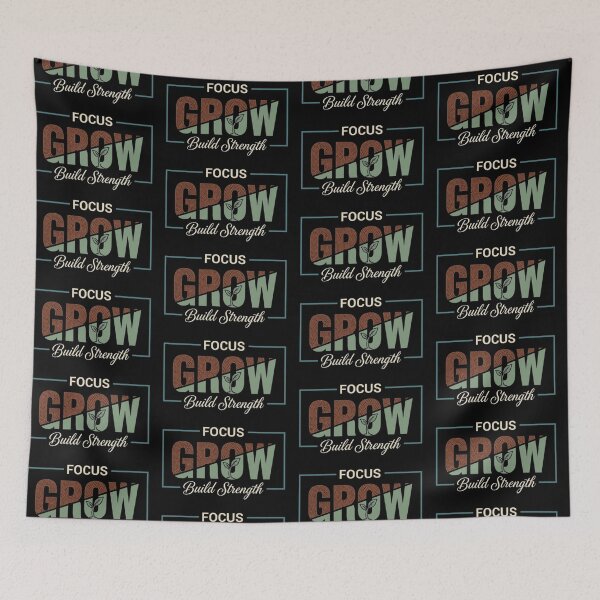 Item preview, "Focus Grow Build Strength Typography" designed and sold by Dogandesighn.