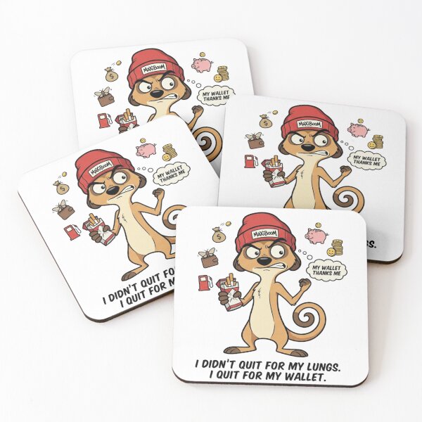 Item preview, Funny Quitting Smoking Meerkat – My Wallet Thanks Me Retro Cartoon designed and sold by mAXiBoOM.