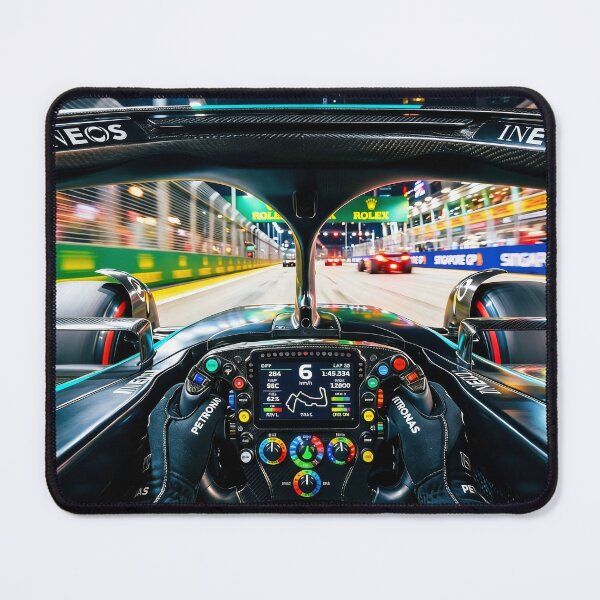 Item preview, F1 Night Race Cockpit View Mercedes Singapore GP Steering Wheel POV designed and sold by Abeshinobi.