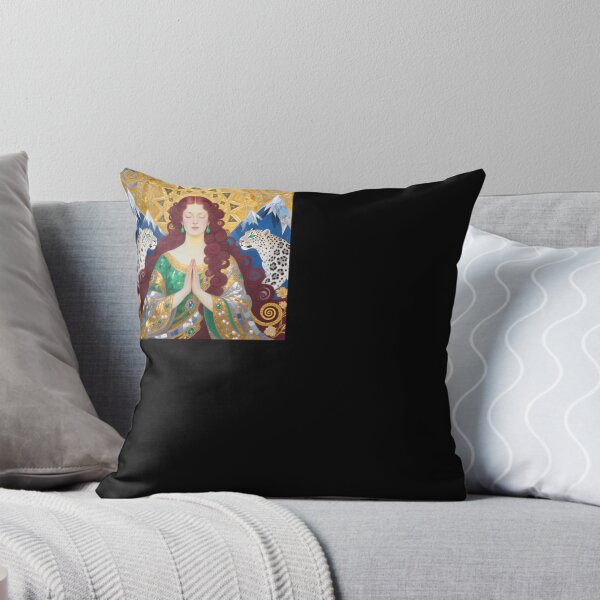 Item preview, Meditation Snow Leopard Mudra beautiful Art Nouveau Gustav Klimt stylish art designed and sold by Vintage Designs +.