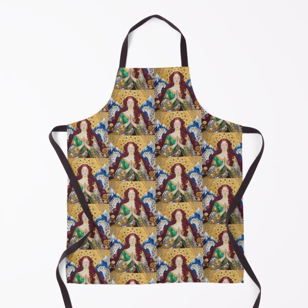 Item preview, Meditation Snow Leopard Mudra beautiful Art Nouveau Gustav Klimt stylish art designed and sold by Vintage Designs +.