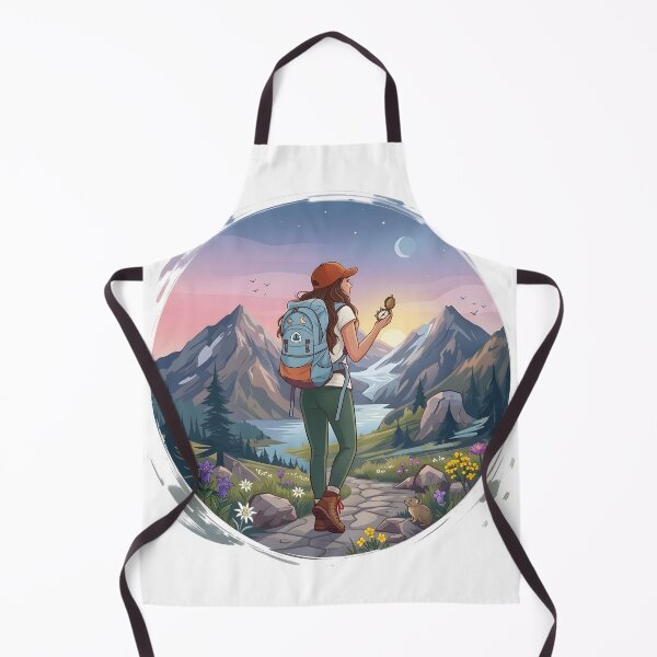 Item preview, Wanderlust Adventure Girl Hiking Design – Mountain Nature Explorer Backpack Art designed and sold by MysticCanvasAi.