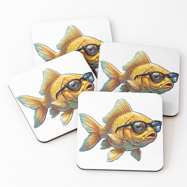 Item preview, Goldfish wearing Glasses designed and sold by Serene Strokes Art.