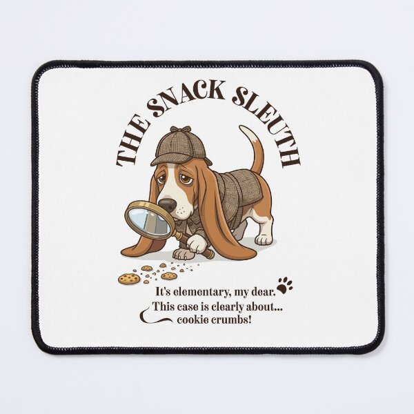Item preview, Basset Hound Sherlock Holmes Parody - The Snack Sleuth designed and sold by KojourinArt.