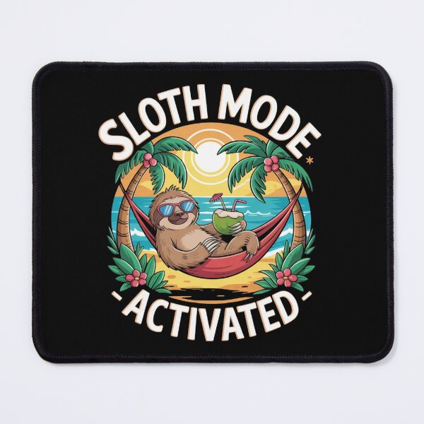 Item preview, Chill Mode Activated Sloth Hammock Beach Sunset Summer designed and sold by ZACK ART.