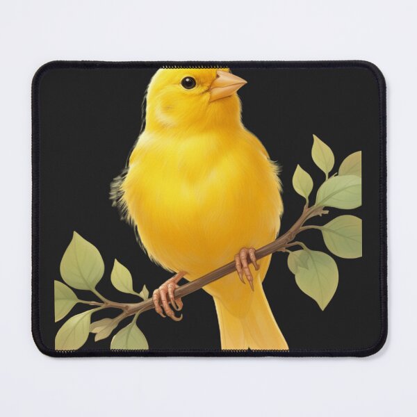 Item preview, Cute Fluffy Yellow Canary on a Branch - Soft Nature Art designed and sold by Almasarij.