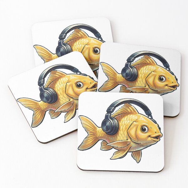 Item preview, Goldfish Listening to Music designed and sold by Serene Strokes Art.