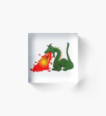 Fire Breathing Anthro Dinosaur Acrylic Block