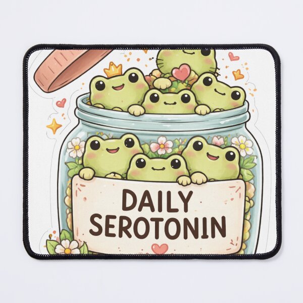Item preview, Daily Serotonin Frog Jar Cute Kawaii Sticker, Mental Health Cute Frogs, Pastel Frog Illustration for T-Shirt & Sticker designed and sold by GozdeSoftChaos.