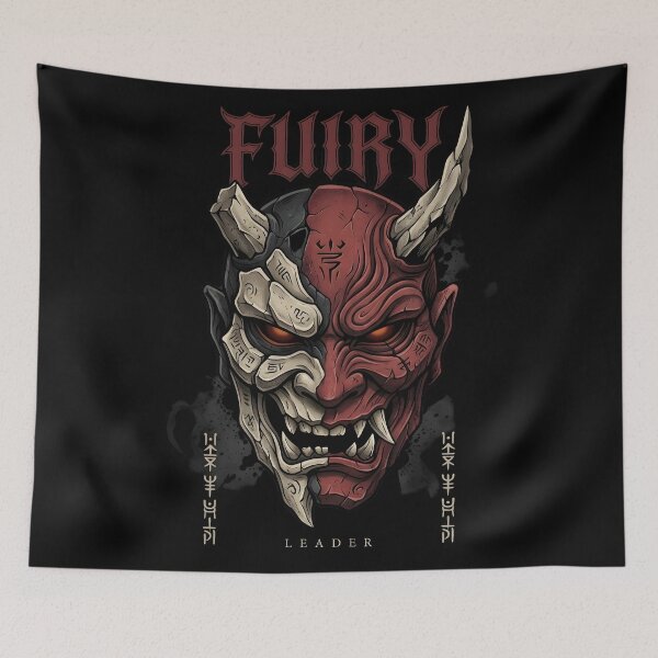 Item preview, Asymmetrical Crimson Demon Mask Art designed and sold by FUIRY .