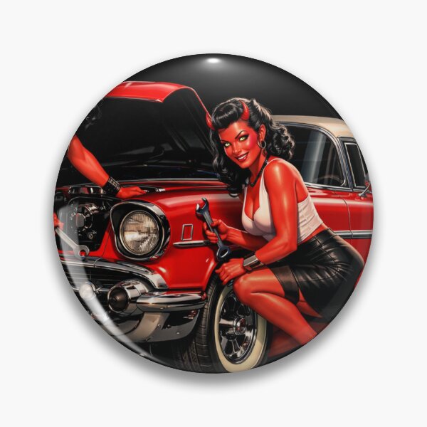 Item preview, Devil Dolls – 1957 Bel Air Pin-Up Garage Art designed and sold by Endthedisease.