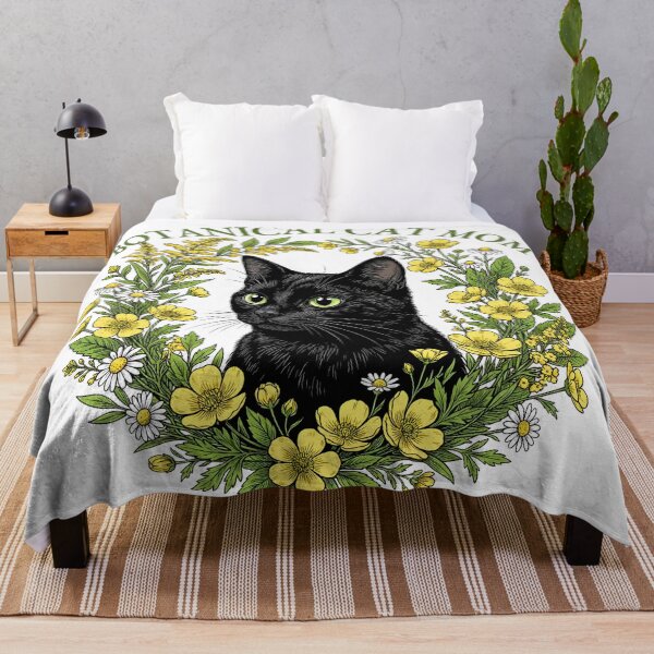 Item preview, Cute Black Cat Botanical Garden Lady designed and sold by ArtivioShop.